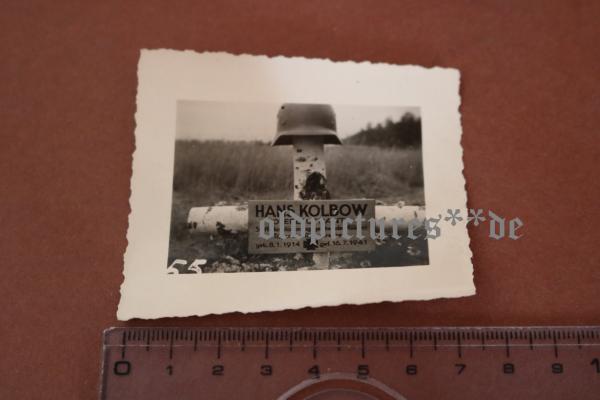 Foto Grabkreuz des Ritterkreuzträger Oberleutnant Hans Kolbow - JG Mölders